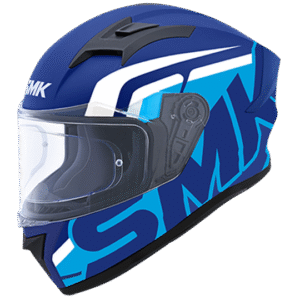 SMK STELLAR STAGE MOTORCYCLE HELMET (MA551) - MATT BLUE/BLUE WHITE