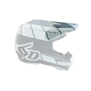 6D ATR-1 SHEAR REPLACEMENT HELMET PEAK - WHITE/GREY/BLACK