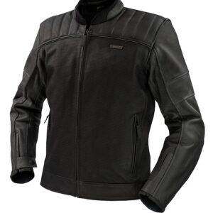 ARGON RECOIL PERFORATED MOTORCYCLE JACKET - BLACK