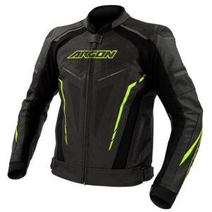ARGON DESCENT PERFORATED MOTORCYCLE JACKET - BLACK/HI-VIS