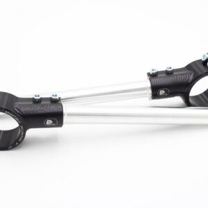 PP TUNING MOTORCYCLE CLIP-ON HANDLEBARS Ø 52 MM, WITH ADJUSTABLE GRIP INCLINATION, OFFSET 12MM,BLACK, TYPE AGO