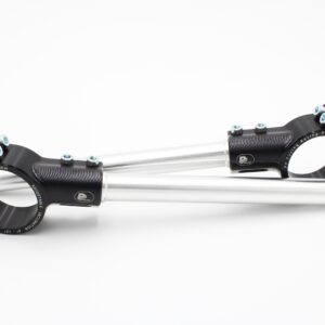 PP TUNING MOTORCYCLE CLIP-ON HANDLEBARS Ø 55 MM, WITH ADJUSTABLE GRIP INCLINATION, OFFSET 12MM,BLACK, TYPE AGO
