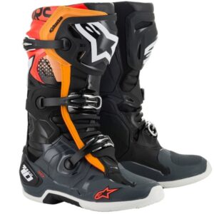 ALPINESTARS TECH 10 (MY20) BOOTS - BLACK/GREY/ORANGE FLURO(1143)