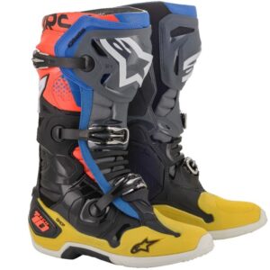 ALPINESTARS TECH 10 (MY20) BOOTS - BLACK/FLURO YELLOW/BLUE(1573)
