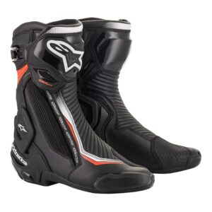 ALPINESTARS SMX PLUS V2 BOOT - BLACK/FLURO RED/WHITE, 43