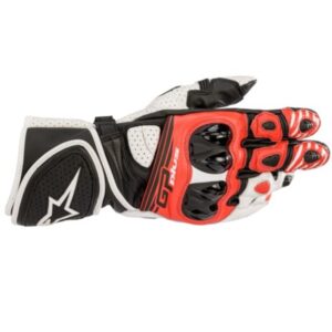 ALPINESTARS GP PLUS R2 GLOVES - BLACK/WHITE/FLURO RED, 66