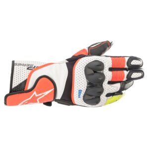 ALPINESTARS SP2 V3 LEATHER GLOVES - 3XL, WHTIE/BLACK/YELLOW/RED