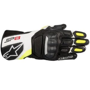 ALPINESTARS SP 8 v2 GLOVES (125) - BLACK/WHITE/FLURO YELLOW