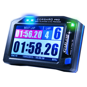 CORSARA PRO GPS+GLONASS PROFESSIONAL LAP TIMER WITH WIRELESS SENSOR EXPANSIONS AND MONOCHROMATIC TRANSFLECTIVE DISPLAY WITH TOUCH SCREEN