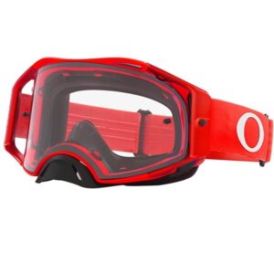 Oakley Airbrake Motorcycle Goggles With Clear Lens - Red
