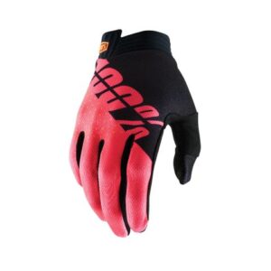 100% ITRACK BLACK/FLUO RED GLOVES