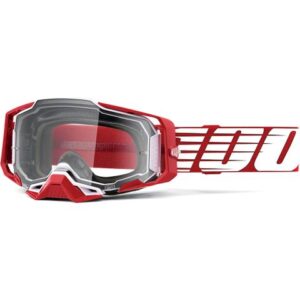100% ARMEGA GOGGLE OVERSIZED DEEP RED CLEAR LENS
