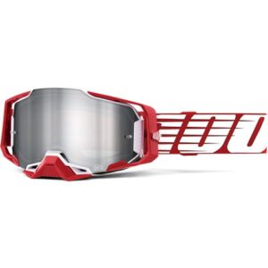100% ARMEGA GOGGLE OVERSIZED DEEP RED FLASH SILVER LENS