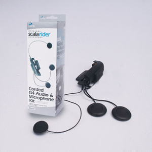 SCALA RIDER CARDO AUDIO/MIC KIT W/CORDED MICROPHONE FOR G4