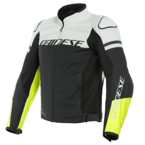 Dainese Agile Leather Black/White/Fluo Yellow Jacket
