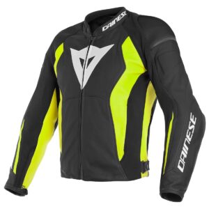 Dainese Nexus Black/Fluro Yellow Leather Jacket