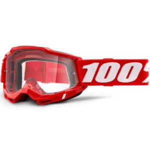 100% ACCURI2 GOGGLE RED CLEAR LENS