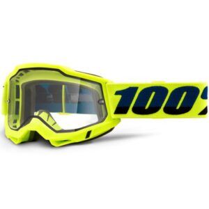 100% ACCURI2 ENDURO MOTO GOGGLE YELLOW CLEAR LENS